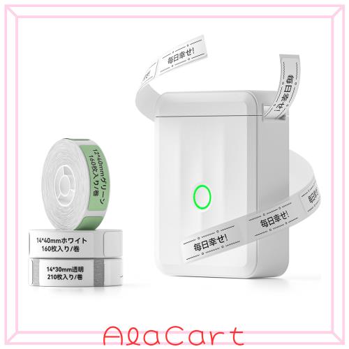 NIIMBOT D110 新版 ラベルライター Bluetooth接続 多機能ラベルプリンター ラベルライター本体+3巻ラベル付き ラベルメーカー 値札プリン