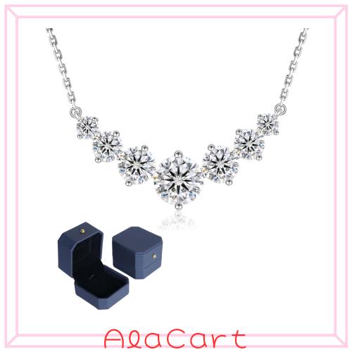 [KRKC] モアサナイトネックレス：誕生日プレゼント女性 ネックレスレディース シルバー925製 計1.7/2.8/5.0CT 人工ダイヤモンド 金属アレ