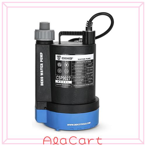 DEKOPRO 水中ポンプ 1/4HP 底部入水式 循環ポンプ 50・60HZ通用 最大吐出量7000L/H 揚程8M 汚水 清水用 ガーデン 水耕栽培 水族館給水 排