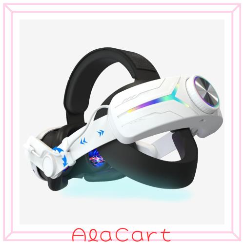 Crspexil Meta Quest 3ヘッドストラップ バッテリーパック - 12000mAh大容量バッテリー ＆ RGBライト搭載 (Meta Quest 3S対応) (白と黒で