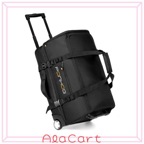 Lekesky ボストンバッグ キャスター付き 大容量 60L 二層式 キャリオンバッグ 靴収納 乾湿分離ポケット 2輪 静音 ダッフルバッグ 機内持