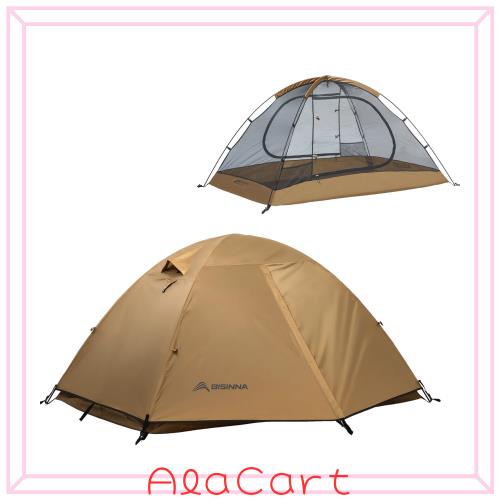 BISINNA テント 2人用 二重層 超軽量2.16kg アウトドア キャンプ 登山 自立式 耐水圧3000mm 通気 SBSジッパー アルミポール メッシュイン