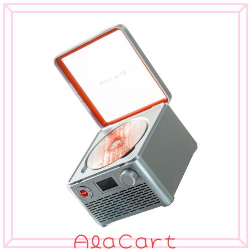 WhatPlus CDプレーヤー レトロ ワイヤレス対応 CDプレーヤー スピーカ内蔵 4000mAh充電バッテリー搭載 卓上 AUX-IN