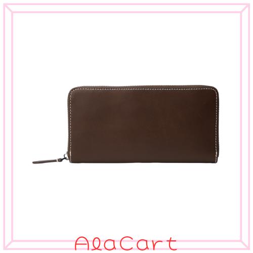 [MASSENI] 高級イタリア革 長財布 小銭入れ レザー 本革 財布 タン色 カード13枚収納 (ダークブラウン)