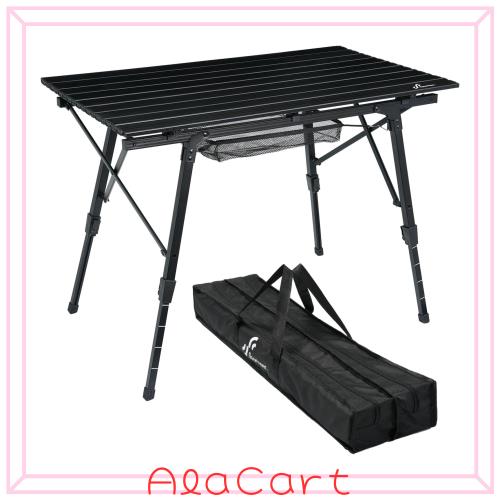 Sportneer キャンプテーブル アルミ 折りたたみ式 ロールテーブル コンパクト高さ調節可 テーブル BBQ お花見 ハイキング ピクニック ビ