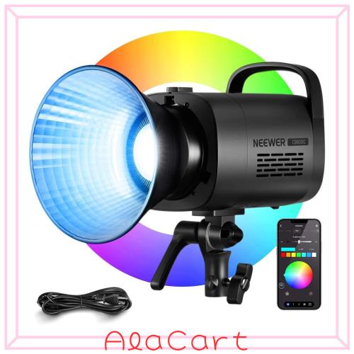 NEEWER CB100C LED ビデオライト 130W RGB撮影用ライト 2.4G/APP制御 高輝度定常光 27000lux/1m フルカラー 調光可能 2700K-6500K TLCI/C
