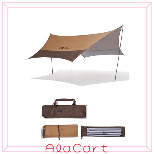 MOBI GARDEN ヘキサタープ 4.4×4.4×2.1m UPF50 防水PU3000mm シルバー