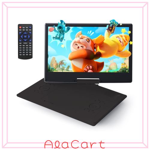 Surfola ポータブルDVDプレーヤー 16.9型 CDプレーヤー 14.1インチ液晶 デュアルアンプ内蔵 4〜6時間再生 リージョンフリー USB/SDカード