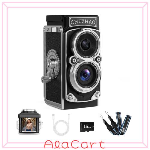 CHUZHAO ミニレトロデジタルカメラ - ビンテージTLRスタイルの