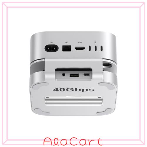 Qwiizlab 40Gbps Mac mini M4/M4 Pro スタンドハブ USB4 NVMe SSDエンクロージャ付き USB-Cホスト 3 USB-A 2.0 3.5mmオーディオ M.2 PCIe