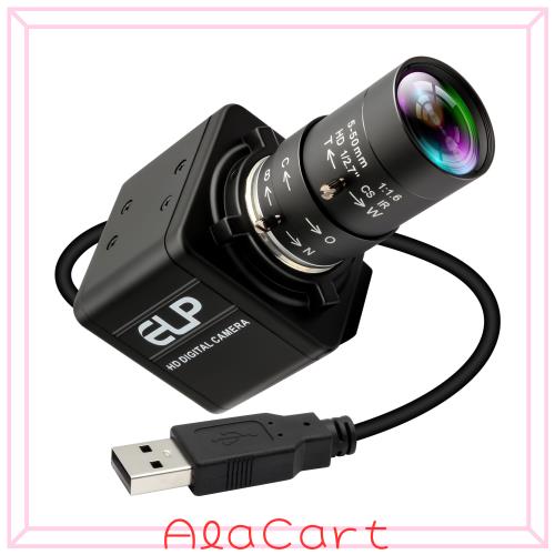 ELP USB カメラ 16 メガピクセル USB ウェブカメラ CS マウント 5-50mm マニュアル バリフォーカス クローズアップ レンズ付き 5K コンピ