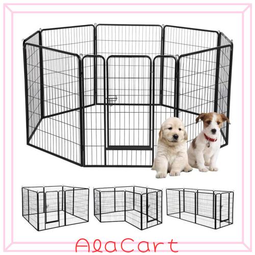 BAOJIADA 犬 サークル ペットフェンス 犬ゲージ 大型犬用 中型犬用 ペットサークル 屋内外兼用 バリアフリー 組立簡単 パネル8枚 複数連