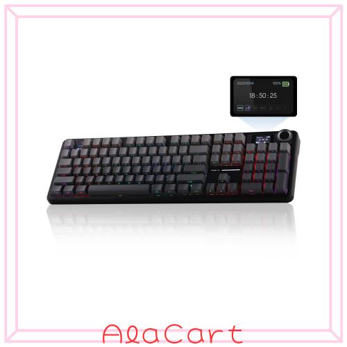 EPOMAKER X Aula F108 PRO ワイヤレスゲーミングキーボード スクリーン付き 8000mAhバッテリー ホットスワップ対応 プログラム可能な104