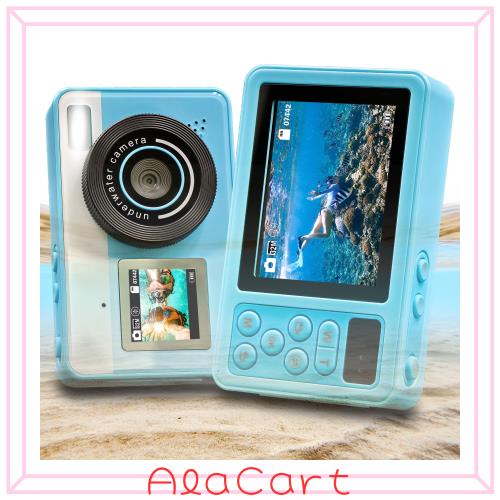 防水カメラ 1080P 自撮可能 デジカメ 動画＆写真 3M防水 ケース不要 水中カメラ 操作簡単 フラッシュ撮影をサポート 軽量 コンパクト 32G