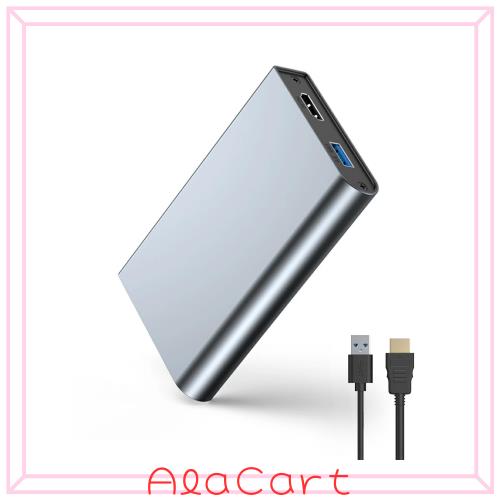 キャプチャーボード 4K パススルー対応 1080P 60FPS USB 3.0 高速伝送 ビデオ ゲームキャプチャー PC/PS4/PS5/Xbox対応 Windows 7/8/10/1