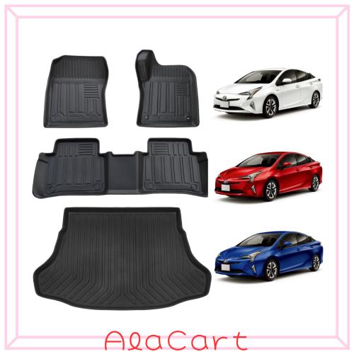 REJEEKAR トヨタ プリウス PRIUS 50系フロアマット＆ラゲッジマット防水4枚セット 前期 後期 TPE素材使用 3D マット 滑り防止 防水 耐摩