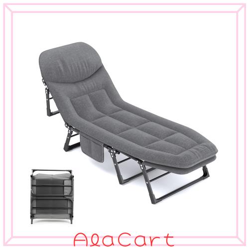 ANYATE 折りたたみ式簡易ベッド 室内外兼用 折り畳み式ベッド 6段階調整コット アウトドア・キャンプ用 耐荷重200kg 簡単設置 収納便利