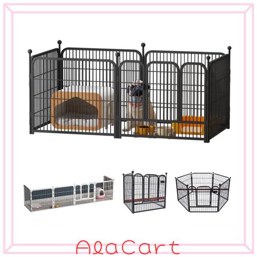 ペットフェンス 犬フェンス ペットサークル 小型犬 中型犬 猫用 室内 室外兼用 ドア付き 折りたたみ式 工具不要 簡単組み立て 接続式 形