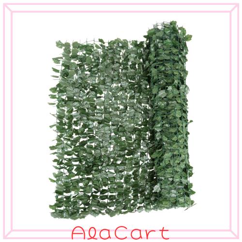 COSTWAY グリーンフェンス 目隠し 100x240CM グリーンカーテン 壁掛け 水やり不要 簡単設置 簡単固定 リーフデコレーション 人工観葉植物