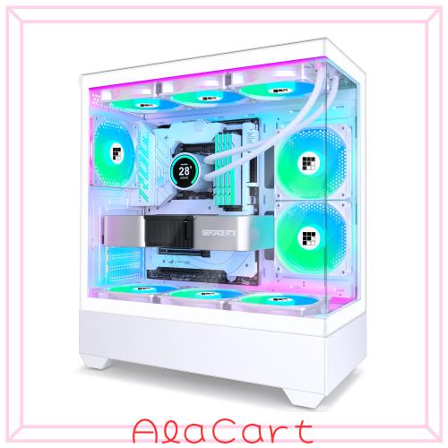 FOIFKIN PCケース - プリインストール6 PWM ARGBファン、ATXミッドタワーゲーミングケース、F1 (ホワイト, F1)