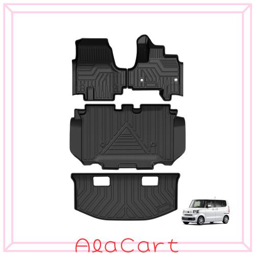Virauto ホンダ 新型 N-BOX JF5 JF6 JOY 3D フロアマット ラゲッジマット フルセット エヌボックス 3代目 カスタム ジョイ 2023年10月~