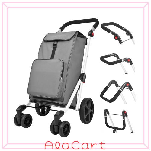 ショッピングカート 6輪 買い物カート 保冷バッグ付き ショッピングキャリー 押す引く２way 45L大容量 買い物 キャリー おしゃれ 軽量 （