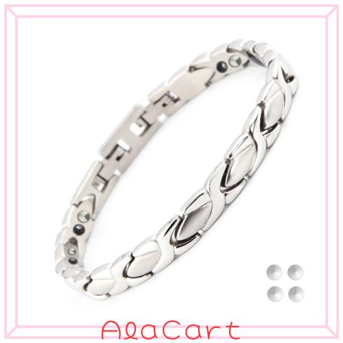 HAQI 純度99.99%ゲルマニウム12粒 ヘマタイト12粒 ダブルホール チタン ゲルマニウムブレスレット レディース 磁気 静電気除去