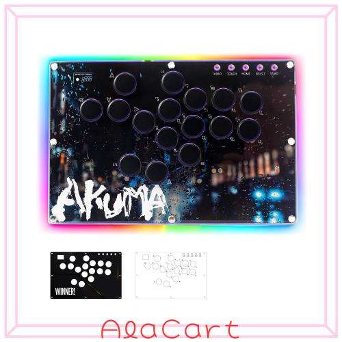 Zeetain アケコン レバーレス コントローラー レバーレス アケコン T15 - 格闘ゲーム専用/極薄軽量/広天板＆静音ボタン交換可能/RGB LED