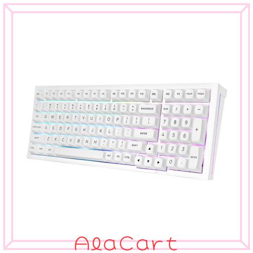 Redragon K723 ゲーミングキーボード ワイヤレス 銀軸 スピードリニア 静音 3モード接続 メカニカル ホットスワップ対応 テンキー付き Bl