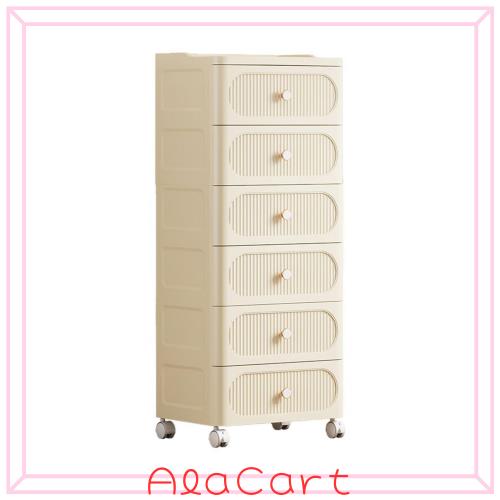 Huaniun チェスト 6段 引き出し タンス キャスター 大容量 サイドチェスト リビングチェスト ルームケース 収納ケース プラスチック 40×
