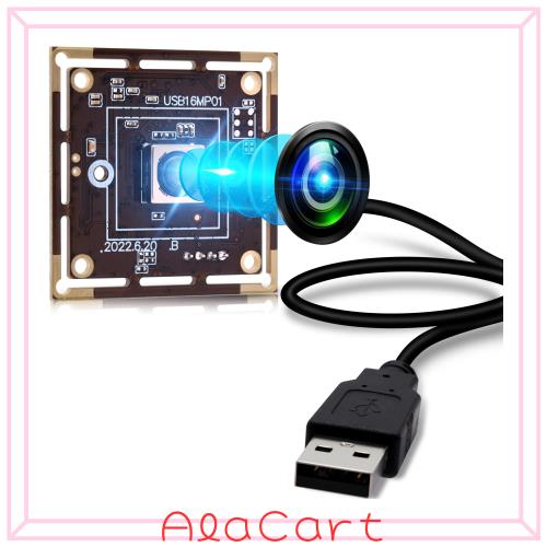 ELP Autofcous USBカメラモジュール 16MP 68度歪みなしレンズ セキュリティウェブ 4K Ultra HD 3496P USB Webカメラ プラグアンドプレイ