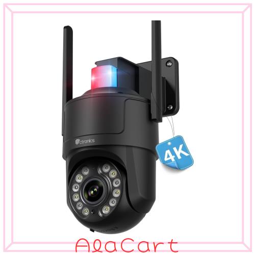 Ctronics 4K 屋外防犯カメラ AI人/車/ペット検知 5G/2.4G Wi-Fi 256GB NVR対応 ー950C