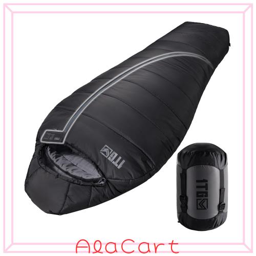 1TG Tactical 寝袋 マミー 型 シュラフ オールシーズン 夏用 冬用 適応温度-4℃ 耐寒保温 丸洗い可能 形崩れしない コンパクト 軽量 防水