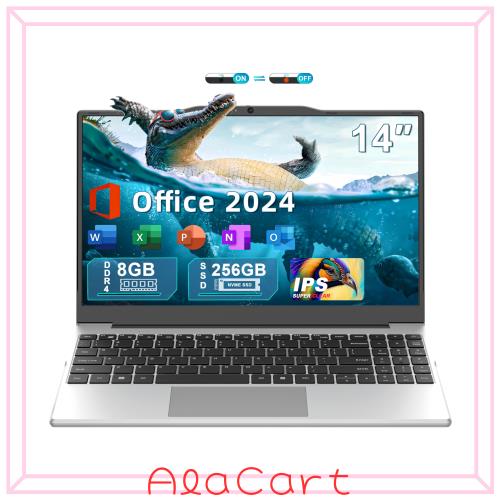 Fsjun ノートパソコン Office 2024搭載 ＆Win 14型 1920*1080 IPS液晶 テンキー付薄型ノートPC