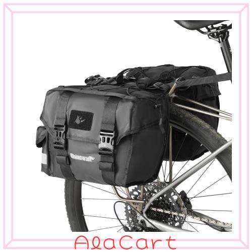 Rhinowalk 自転車パニエバッグ 22L ダブルパニエバッグ サドルバッグ リアラック自転車用 キャリーハンドル付き プロフェッショナルサイ