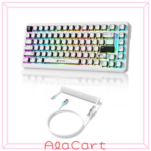 ATTACK SHARK X82PRO HE ゲーミングキーボード、磁気軸、75% ワイヤレス ラピッドトリガー マグネティックキーボード、8K 有線ゲーミング