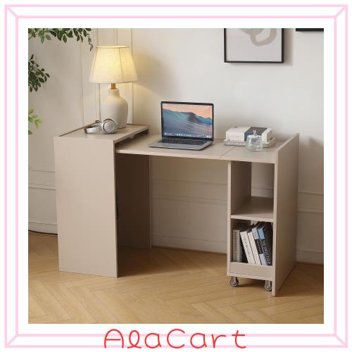 FUNROLUX 折りたたみデスク 多機能机 pcデスク 収納棚付きテーブル