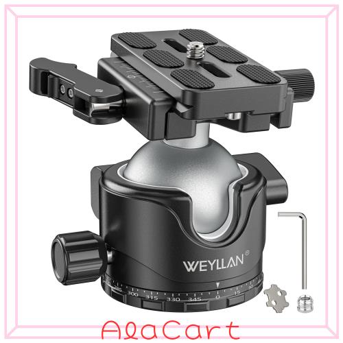 WEYLLAN EH46L ボールヘッド 自由雲台 プロフェッショナルボールヘッド レバー式ロック機構搭載 薄型46mm耐重設計 ARCAスイス互換クイッ