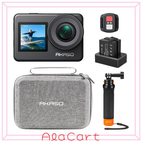AKASO Brave7 アクションカメラ4K60FPS 水中カメラ フローティングハンドグリップ+収納バッグ付き アクションカム