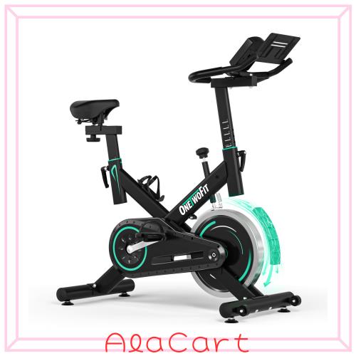 フィットネスバイク 【最新静音技術】ONETWOFIT エアロバイク スピンバイク トレーニングバイク マグネットバイク 静音 アプリ連動 無段