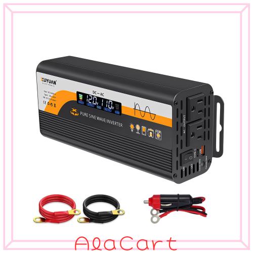 純正弦波インバーター 500W 瞬間1000W対応 12V/24V自動対応 AC100V出力