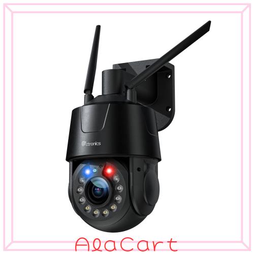Ctronics 4K 防犯カメラ 30倍光学ズーム 150m赤外＆50mカラー夜間撮影 赤青警告ライト 人/車/ペットAI検知 自動追跡 60個プリセット＆パ
