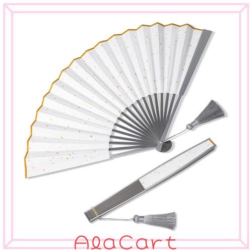 [TISUR] 扇子 メンズ 鉄扇 折りたたみ式 丈夫 高級 金属 折扇 紳士用 布扇子 和風 着物 歌舞伎小物 日本のお土産 太極 カンフー パフォー