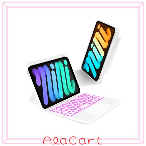 EAMPANG 日本語配列iPad mini 7 (A17 Pro) 2024/6 8.3インチ 2021キーボード付きケース, 7色バックライト磁気取り外し可能USB-C充電 タッ