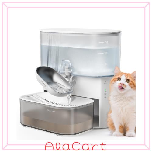 FEELNEEDY 猫給水器コードレス 汚水分離設計 フィルター不要 ワイヤレス猫水飲み器 ペット用自動給水器 お手入れ簡単