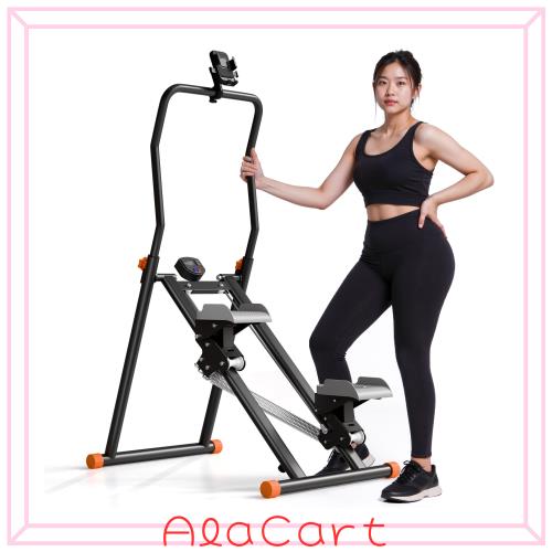 RYGEO 足踏み機昇降足踏み機垂直タラップ機LCDディスプレイ付き荷重150 kg折り畳み可能角度調節高さ調節足踏み式健康足踏み機階段タラッ