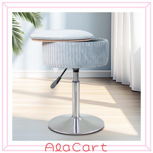 GLAXYFUR 化粧台チェア 化粧室用 ベルベット バニティスツール 収納付き 360°回転 昇降式 ドレッサーチェア ラウンドバニティ オットマ 8,259円