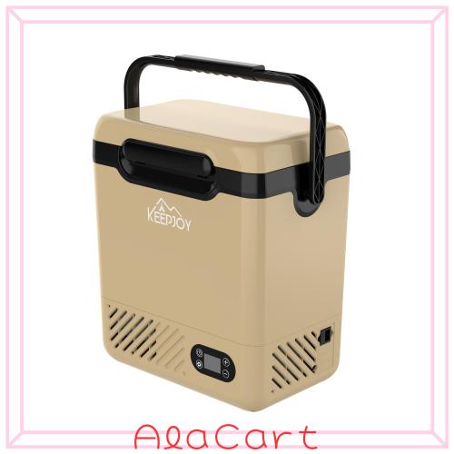 KEEPJOY 車載冷蔵庫 ポータブル冷蔵庫 12L 急速冷蔵冷凍 -20℃ コードレス 屋外 ハンドル付き 4WAY 電源対応 100〜240V家庭用 12V/24V車