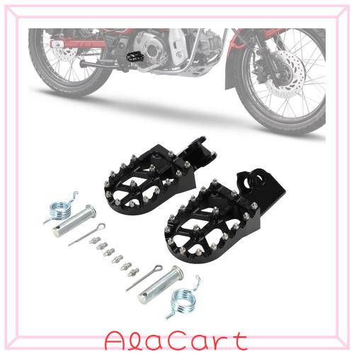 JFG バイク フットペグ ステップ 滑り止め アルミ製 可倒式 適用車種 ハンターカブ CT125 [JA65/JA55] オートバイ ‐ ブラック