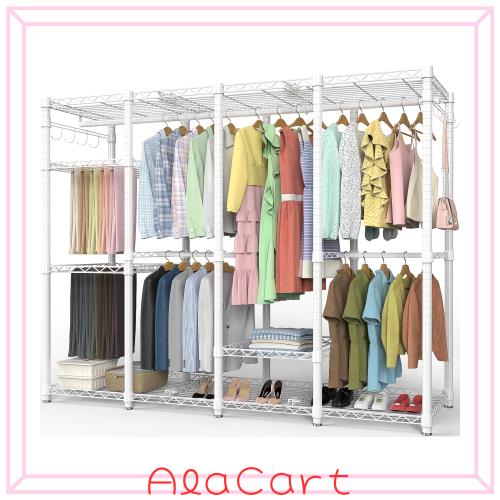 ハンガーラック 頑丈 4層 大容量 ワードローブ 衣類収納ラック Amazon